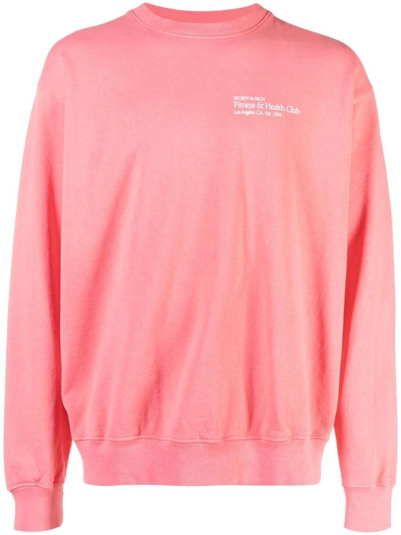 Sporty & Rich Fitness & Health Club crew neck sweatshirt - Pink von Sporty & Rich