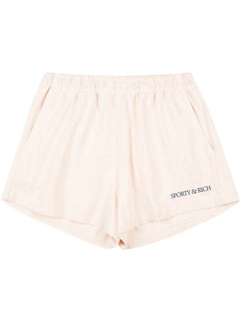 Sporty & Rich H&W Club cotton mini shorts - Neutrals von Sporty & Rich