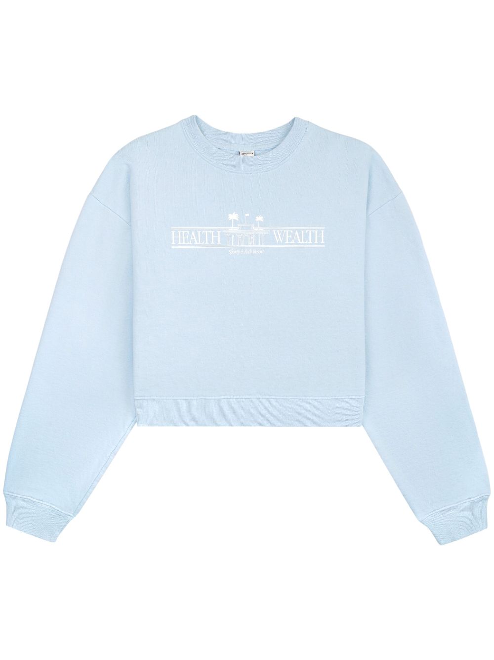 Sporty & Rich Health Resort cropped cotton sweatshirt - Blue von Sporty & Rich