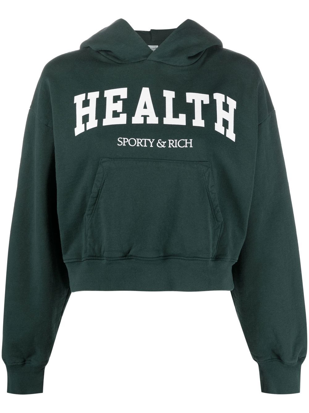 Sporty & Rich Health cropped cotton hoodie - Green von Sporty & Rich