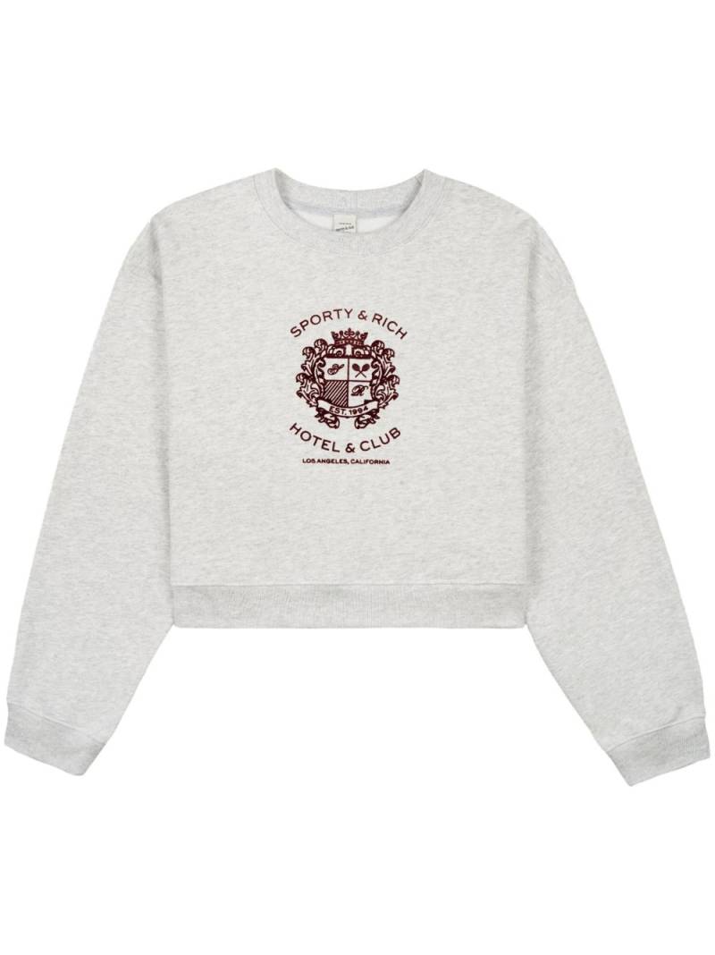 Sporty & Rich Hotel crest-motif sweatshirt - Grey von Sporty & Rich