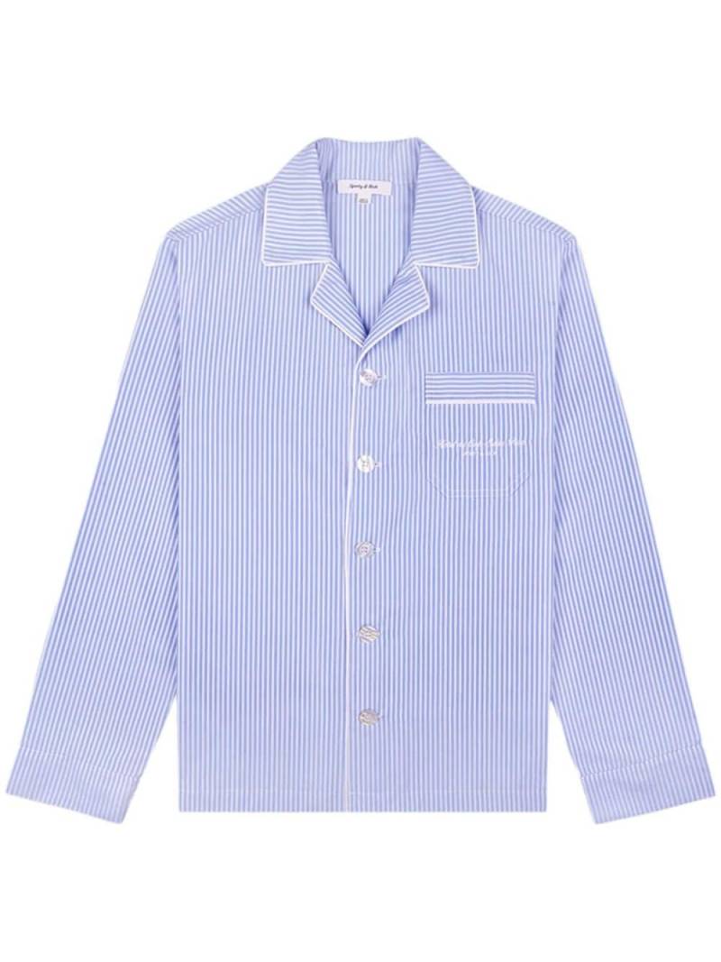 Sporty & Rich Hotel du Cap Cursive pyjama shirt - Blue von Sporty & Rich