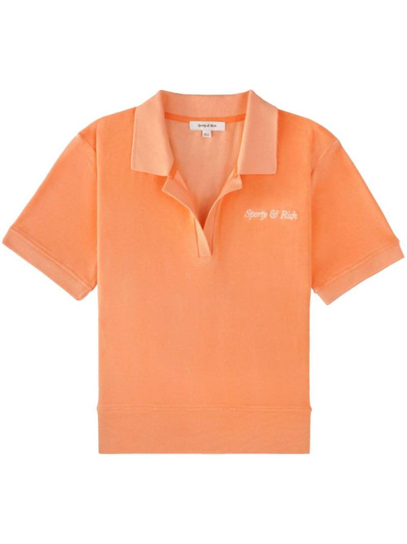 Sporty & Rich Italic Logo cotton polo - Orange von Sporty & Rich