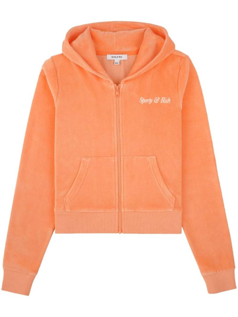 Sporty & Rich Italic-logo zip-up hoodie - Orange von Sporty & Rich