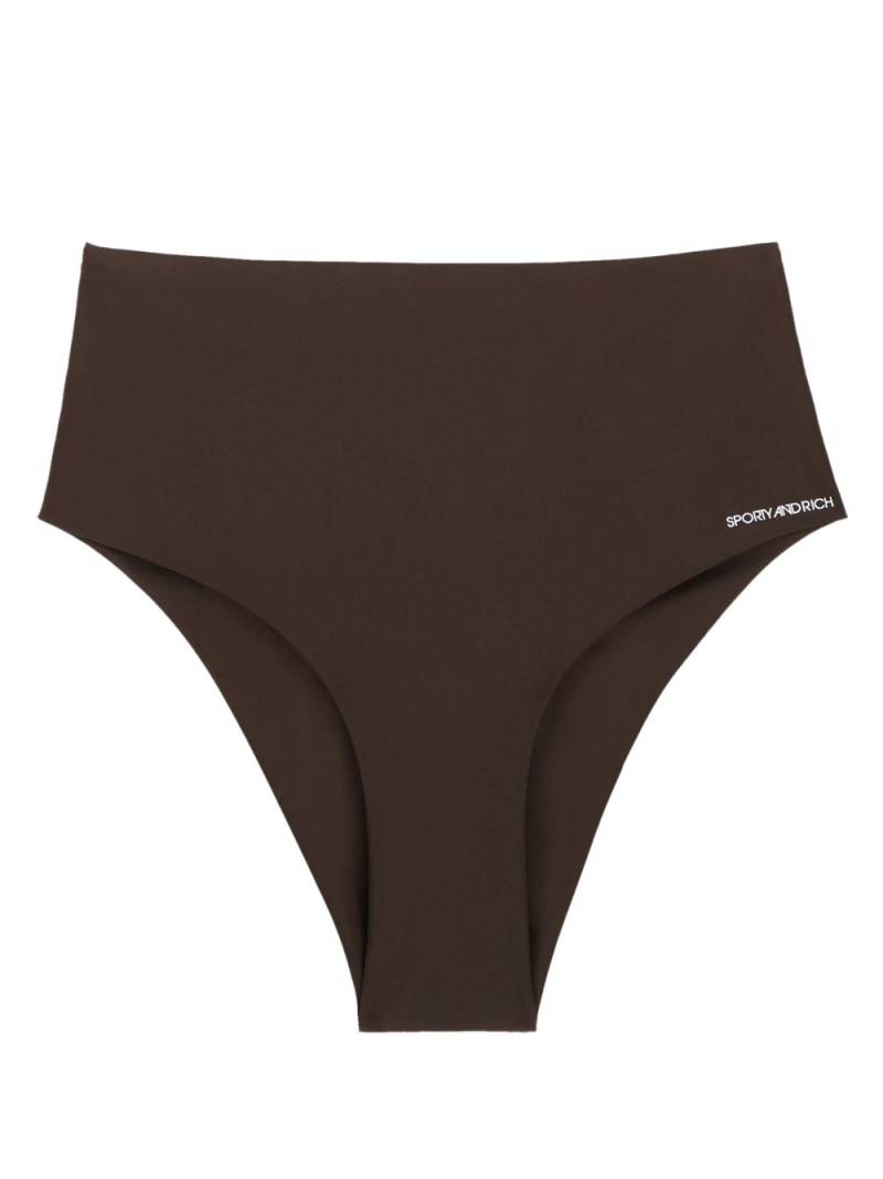 Sporty & Rich Jane logo-print bikini bottoms - Brown von Sporty & Rich