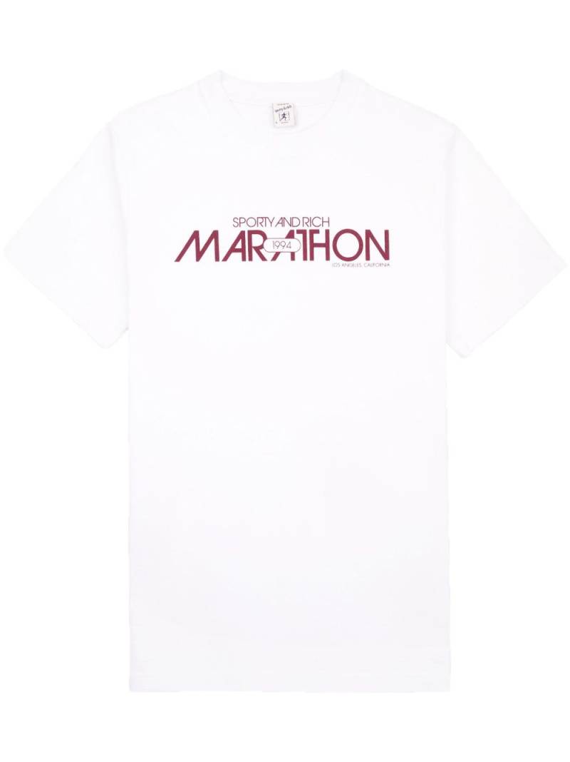 Sporty & Rich Marathon cotton T-shirt - White von Sporty & Rich