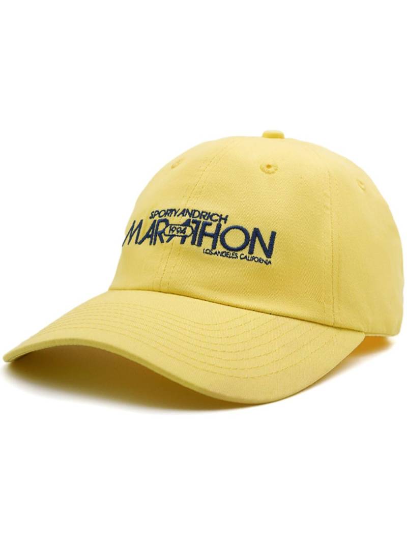 Sporty & Rich Marathon embroidered-logo cap - Yellow von Sporty & Rich