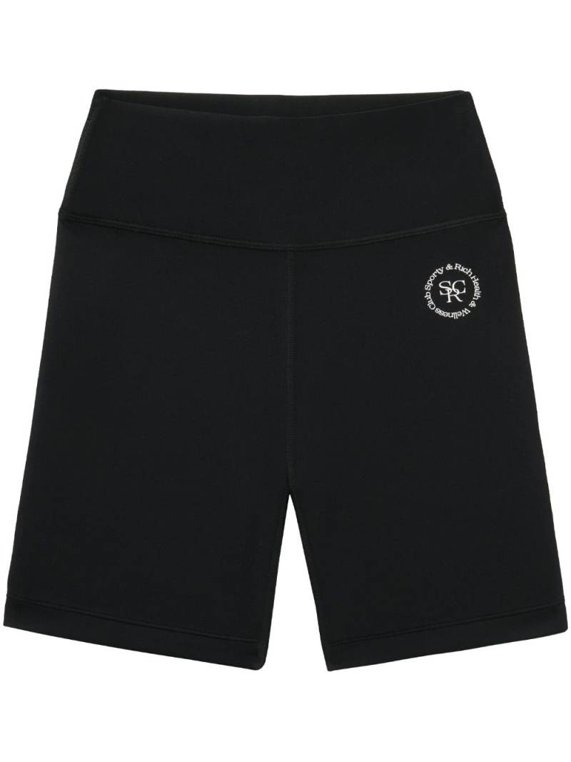 Sporty & Rich N.02 embroidered-logo shorts - Black von Sporty & Rich