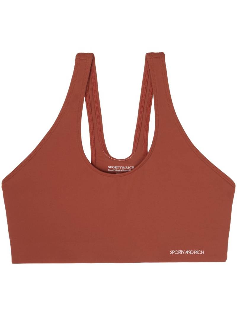 Sporty & Rich N.03 logo-print sports bra - Red von Sporty & Rich