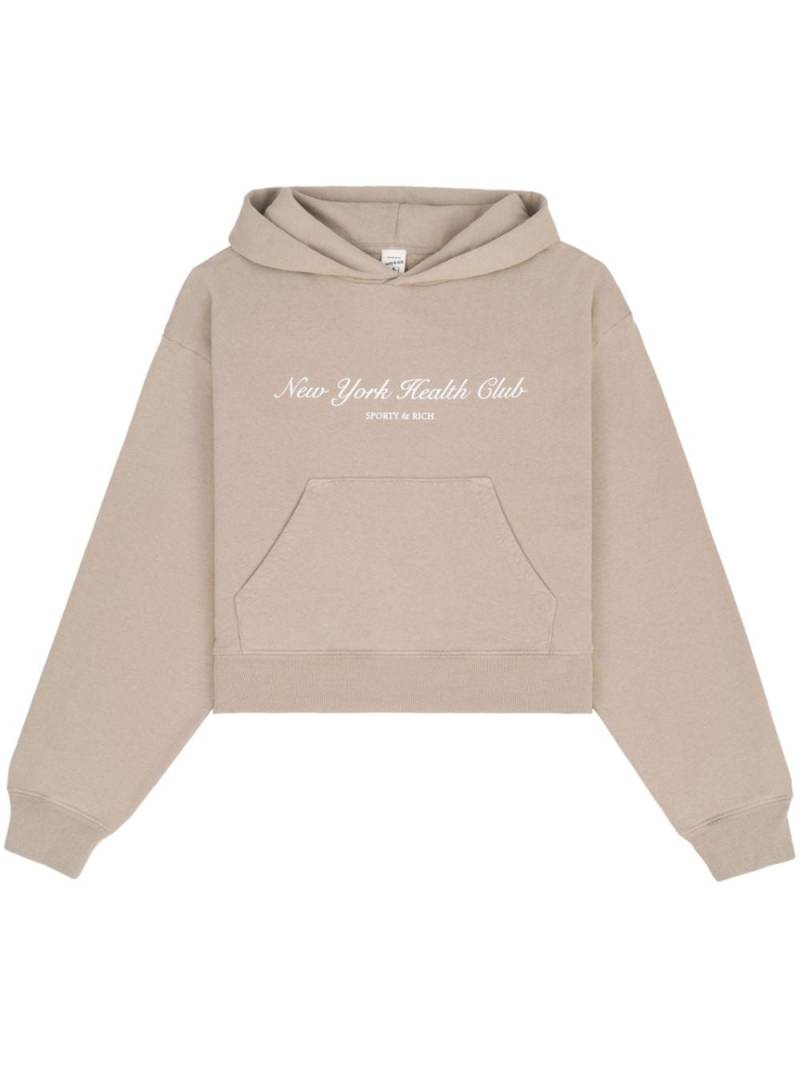 Sporty & Rich NY Health Club cropped hoodie - Grey von Sporty & Rich