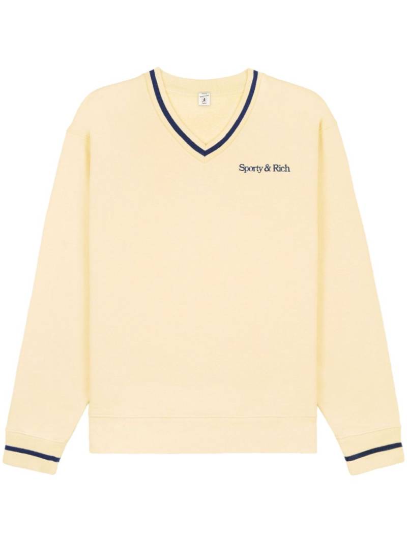 Sporty & Rich New Serif V-neck jumper - Neutrals von Sporty & Rich