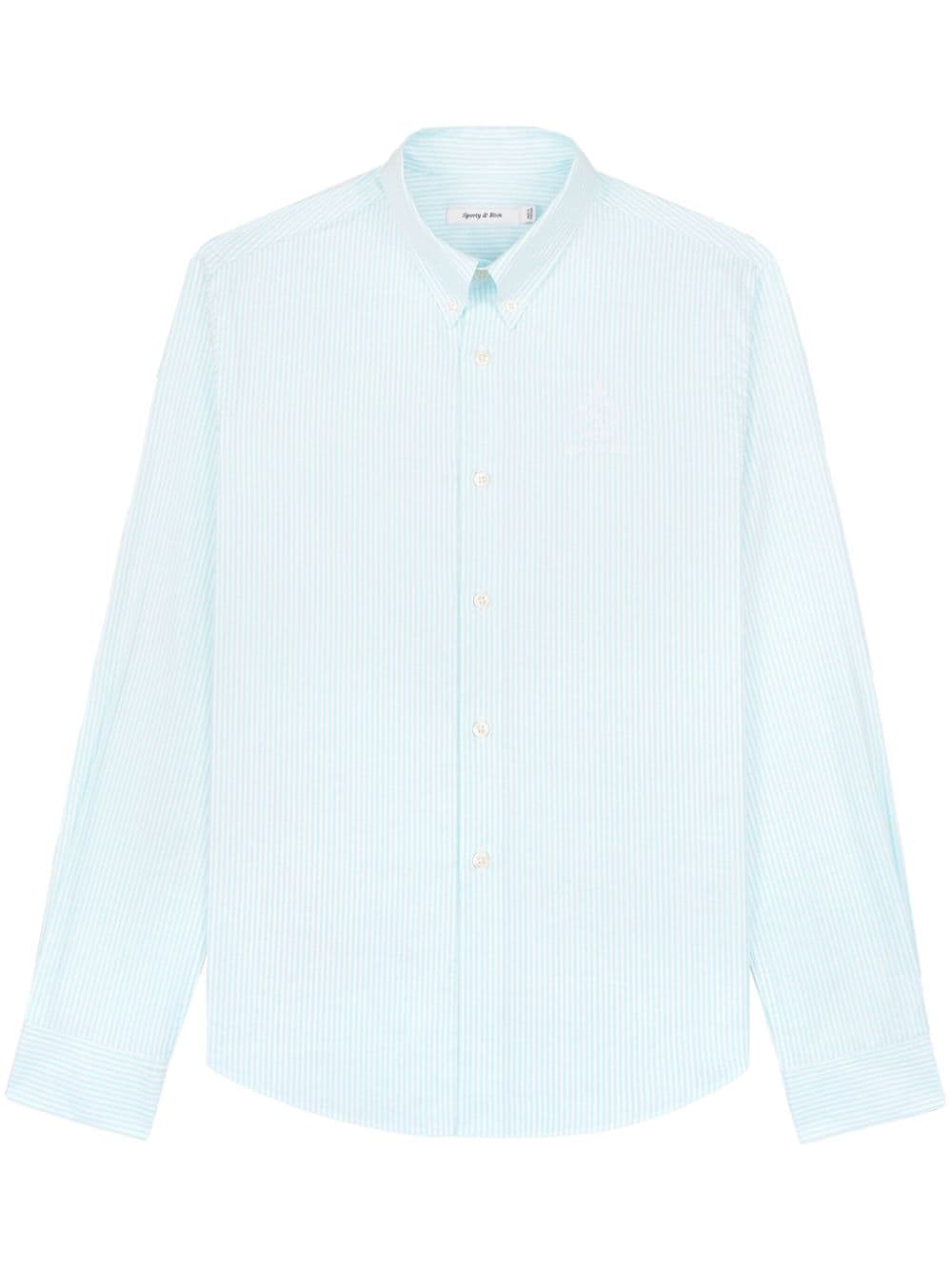 Sporty & Rich Oxford logo-embroidered cotton shirt - Blue von Sporty & Rich