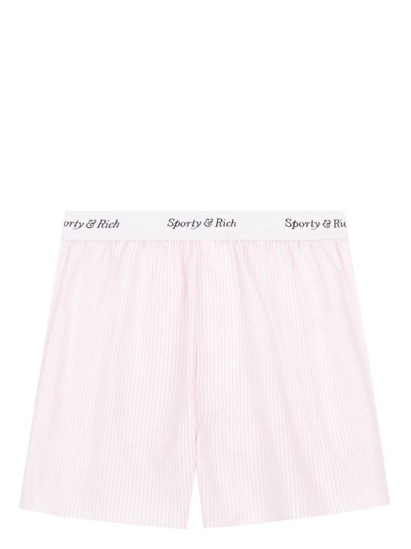 Sporty & Rich Oxford striped boxers - Pink von Sporty & Rich