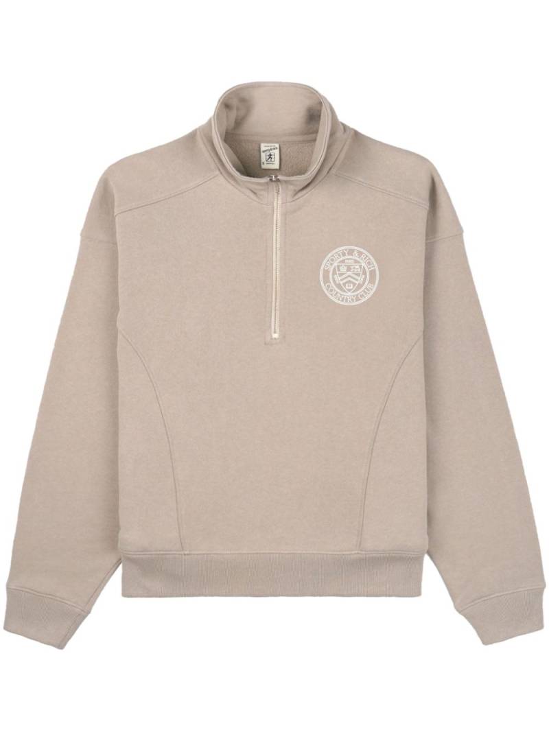 Sporty & Rich Paris Country Club cotton sweatshirt - Neutrals von Sporty & Rich