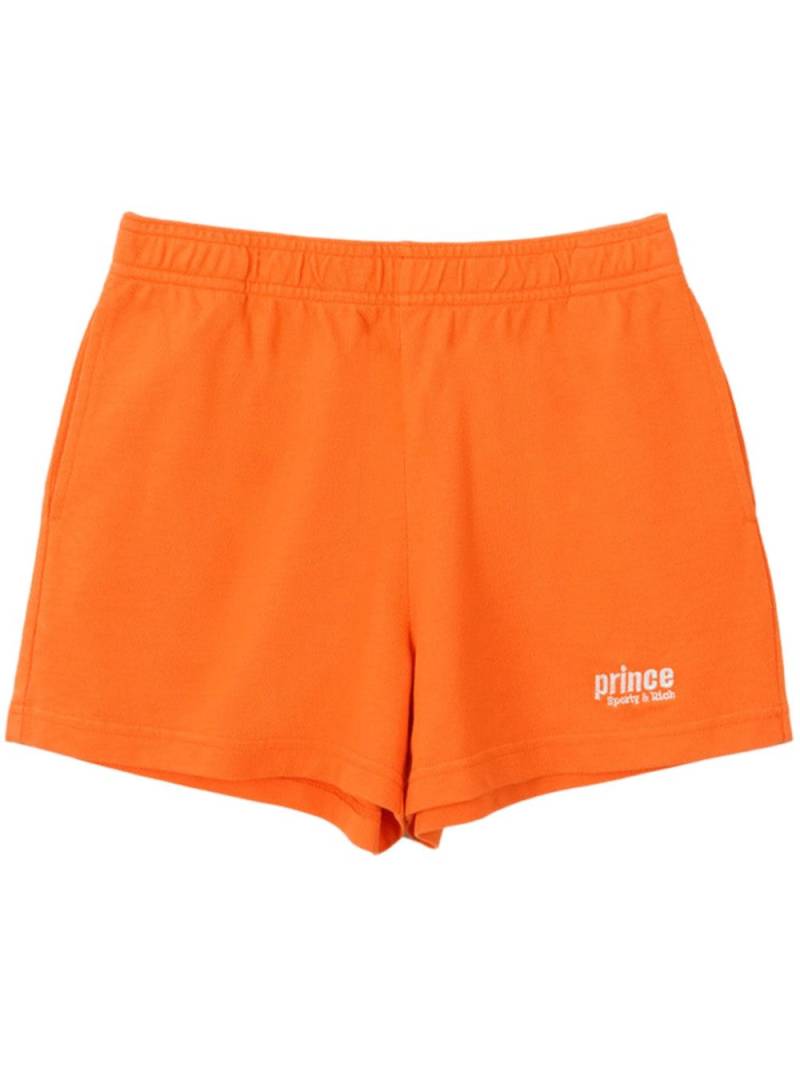 Sporty & Rich Prince-embroidery cotton track shorts - Orange von Sporty & Rich