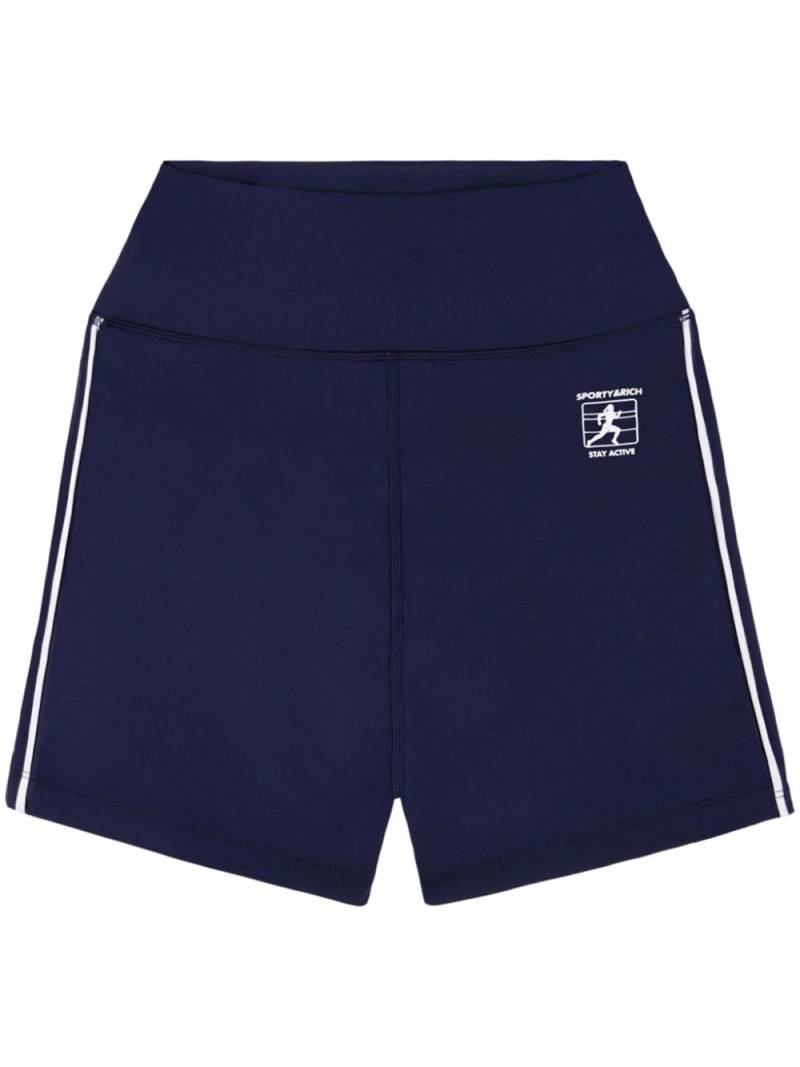 Sporty & Rich Runner Box biker shorts - Blue von Sporty & Rich