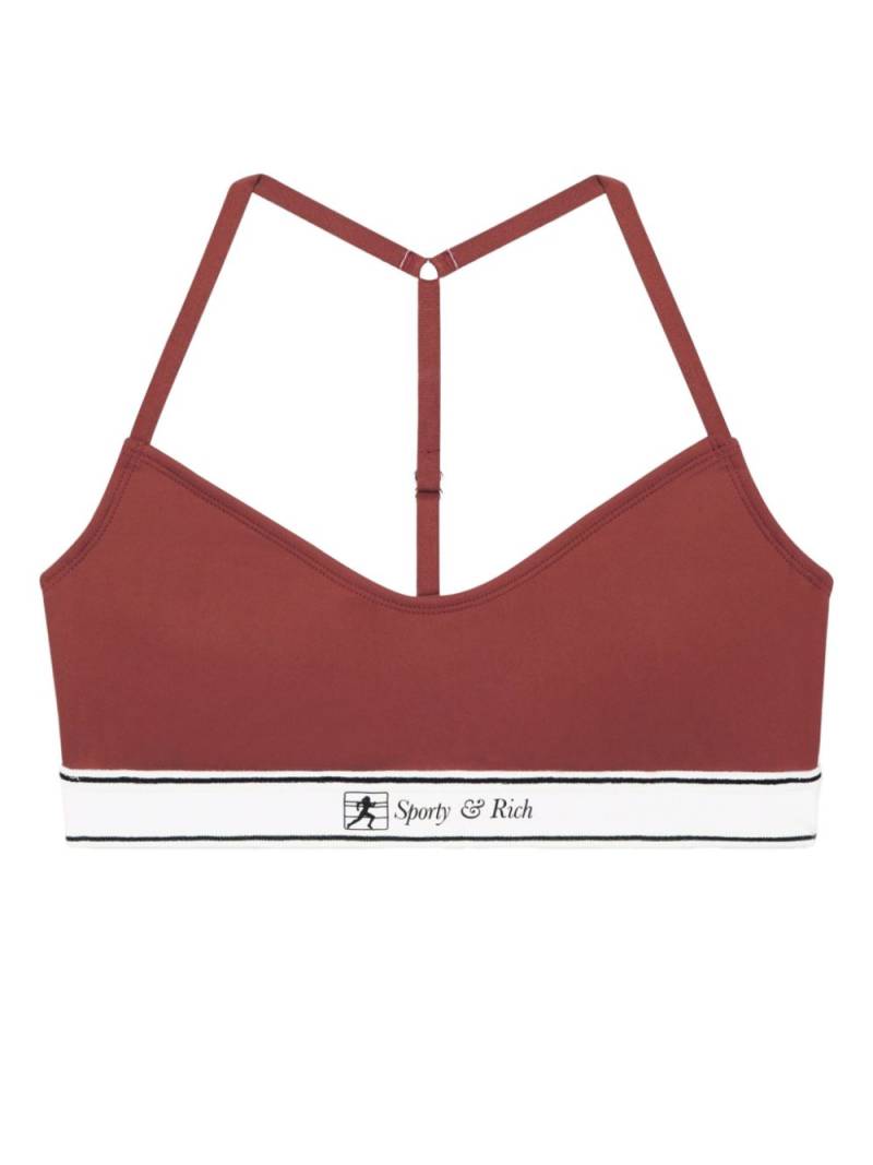 Sporty & Rich Runner Script bralette - Brown von Sporty & Rich