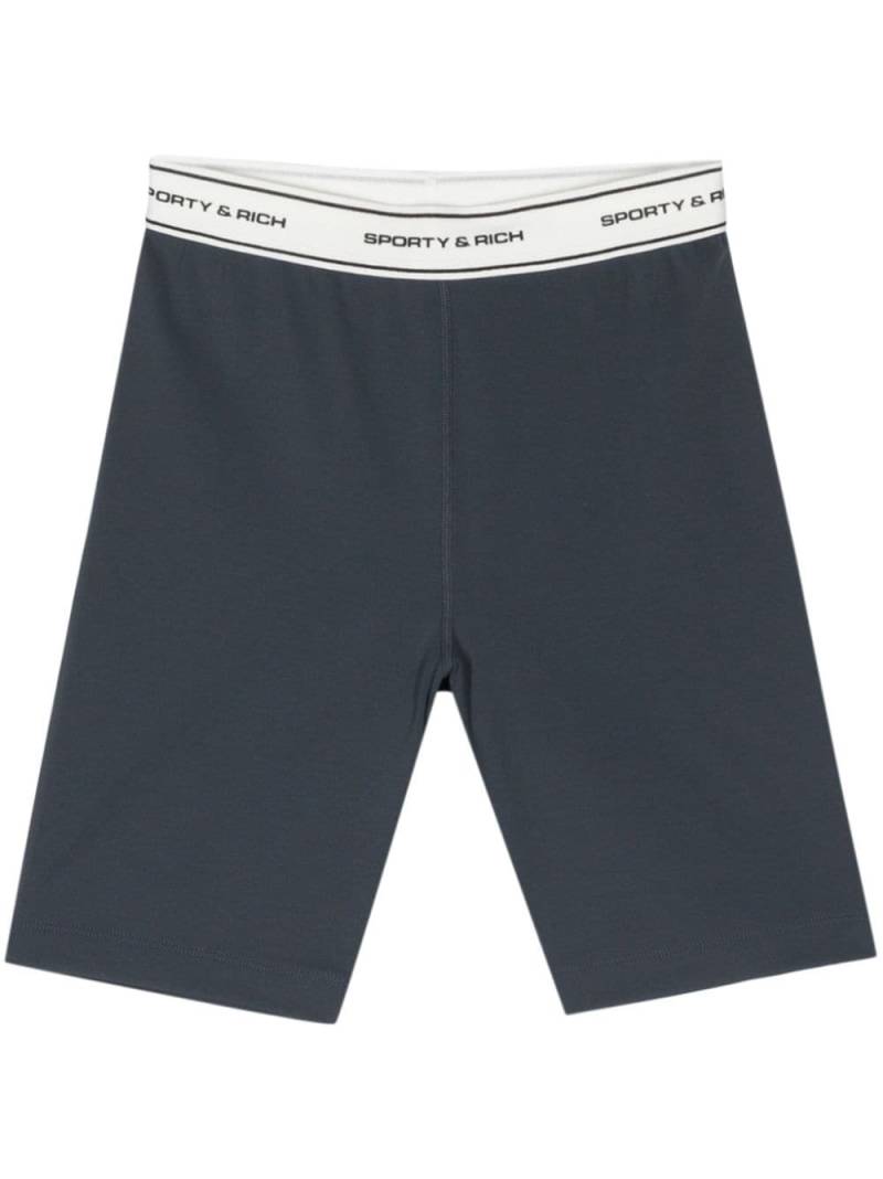 Sporty & Rich SR Bold Biker short - Blue von Sporty & Rich