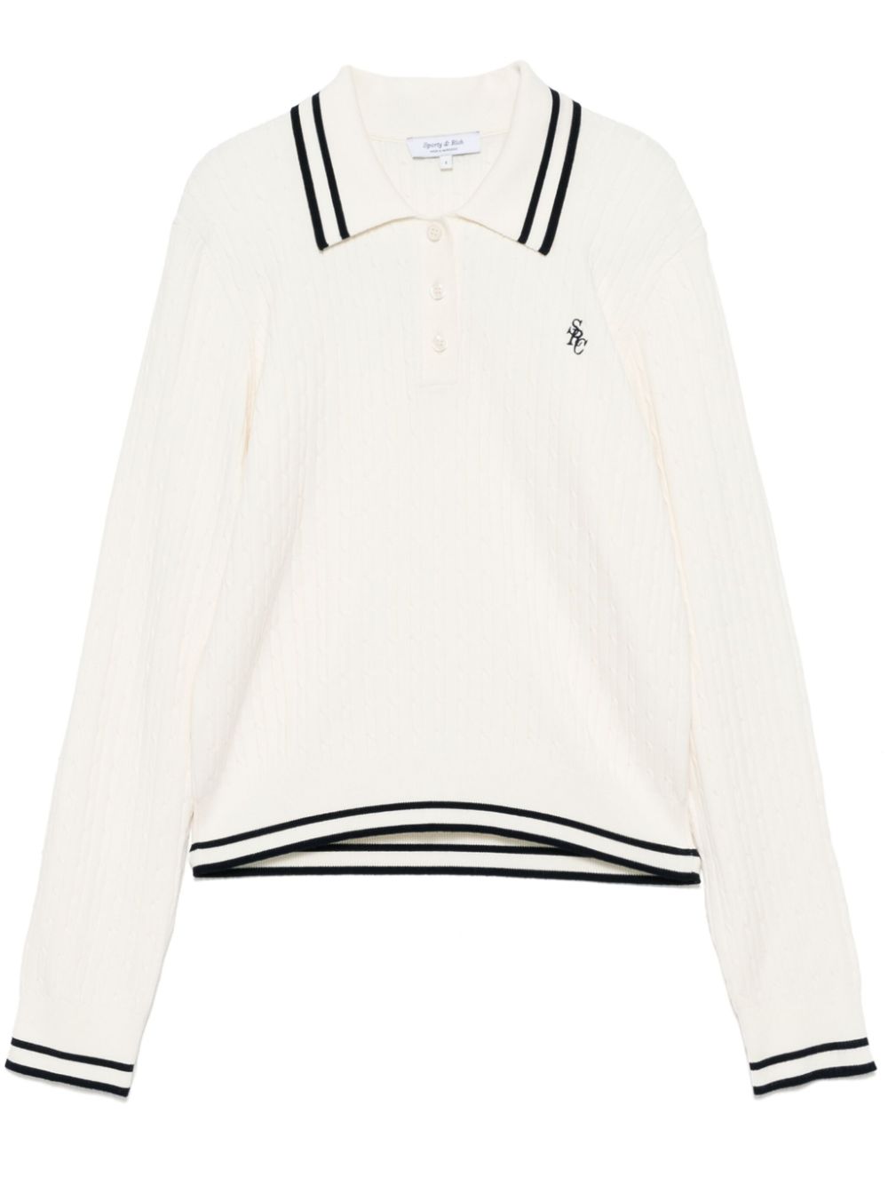 Sporty & Rich SRC Cableknit Polo - Neutrals von Sporty & Rich