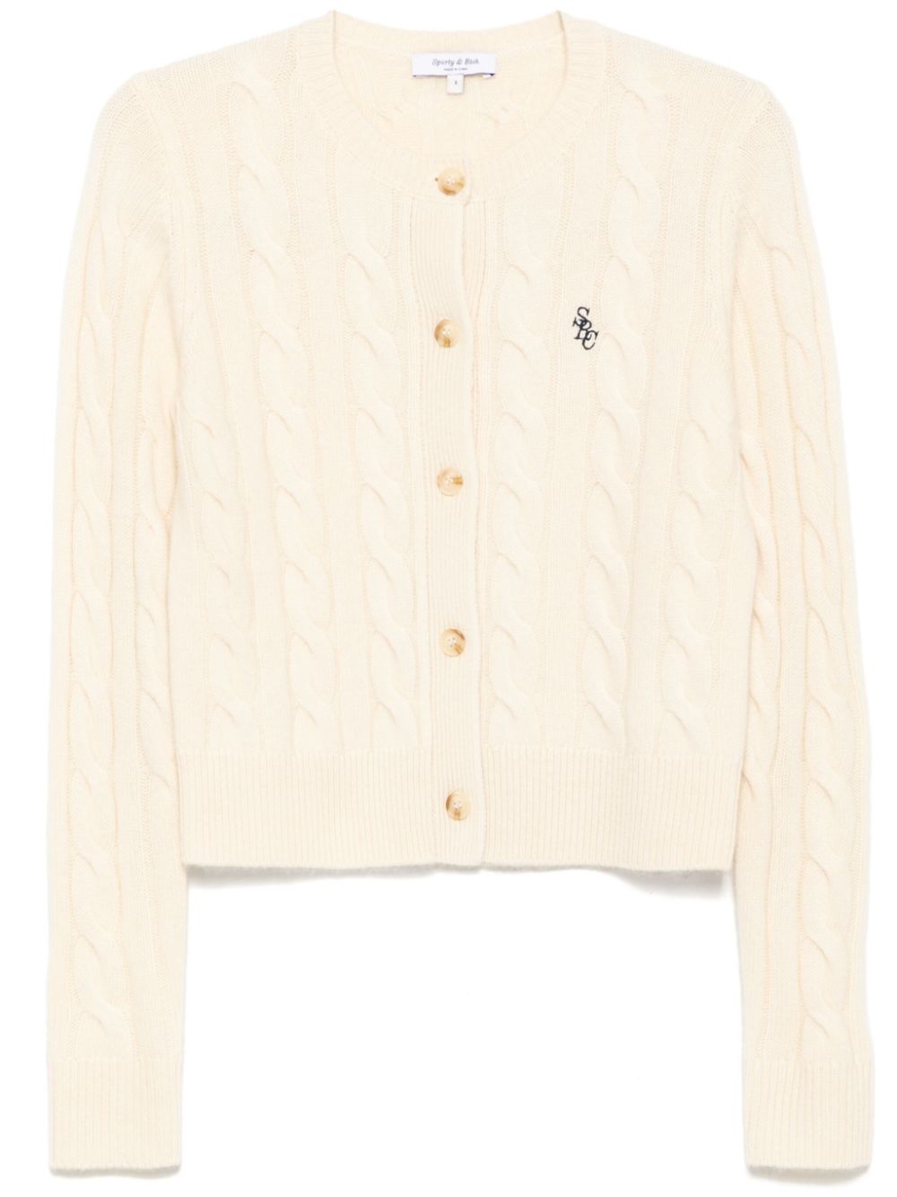 Sporty & Rich SRC cable-knit cardigan - White von Sporty & Rich