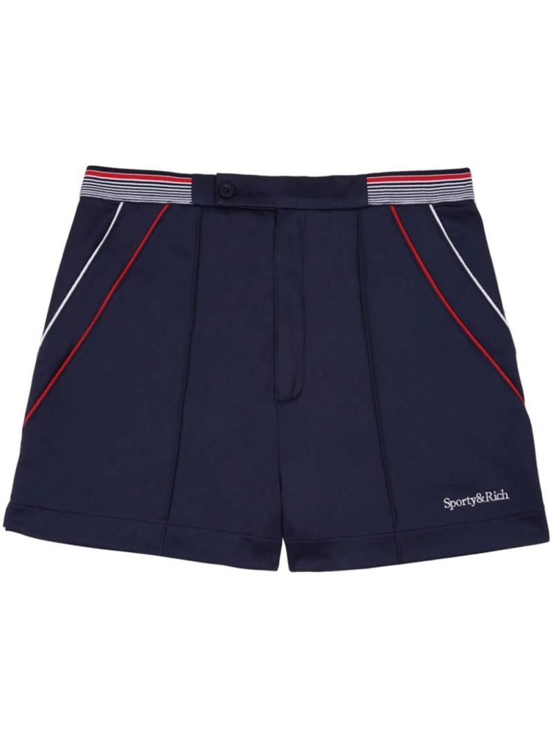 Sporty & Rich Serif Logo Borg mini shorts - Blue von Sporty & Rich