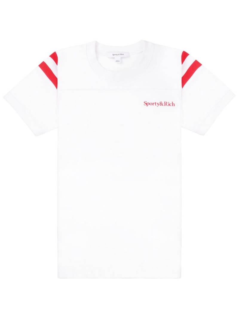 Sporty & Rich Serif Logo Football T-shirt - White von Sporty & Rich