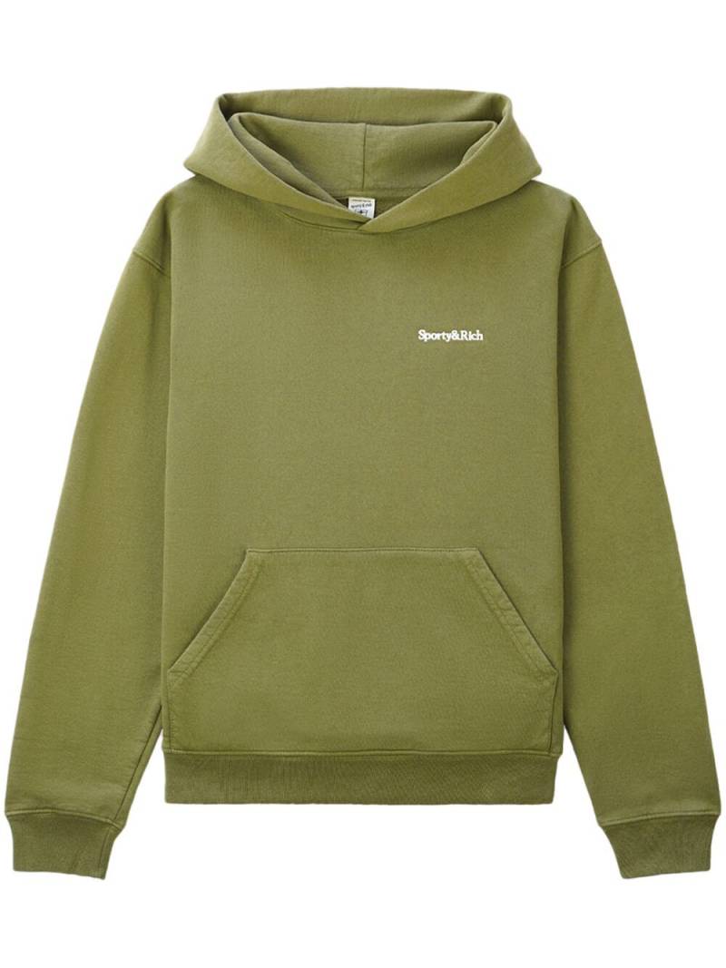 Sporty & Rich Serif logo-embroidered hoodie - Green von Sporty & Rich