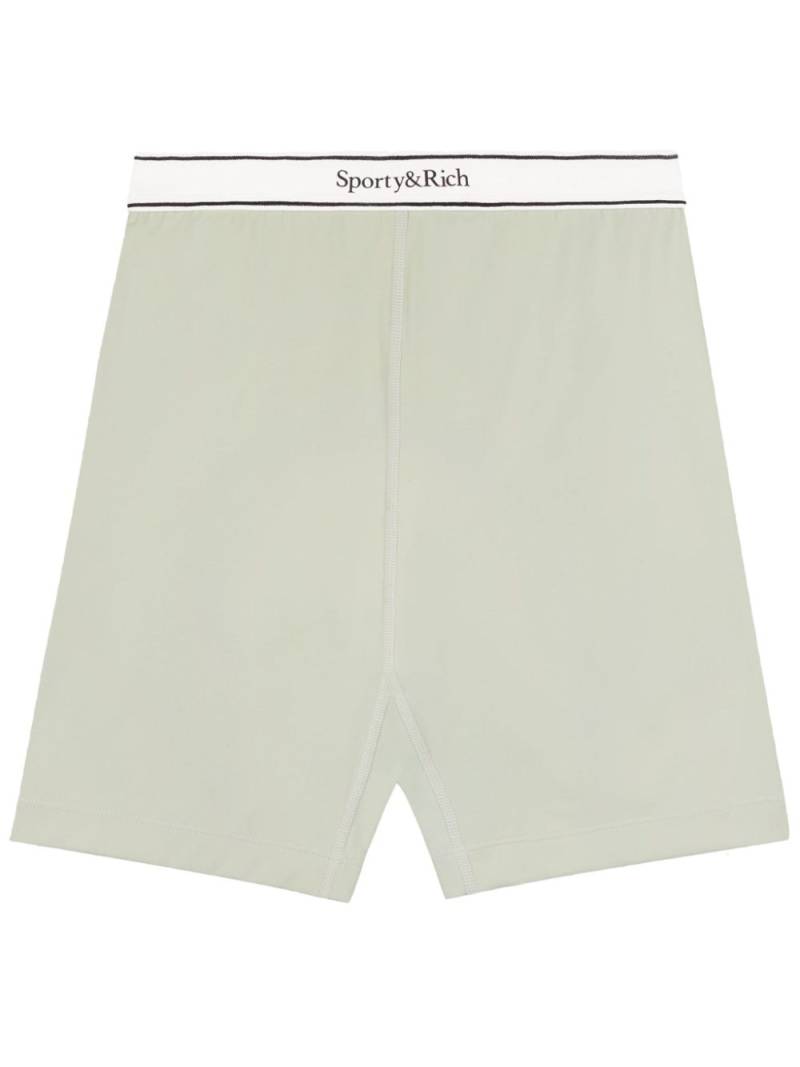 Sporty & Rich Serif logo-waistband shorts - Green von Sporty & Rich