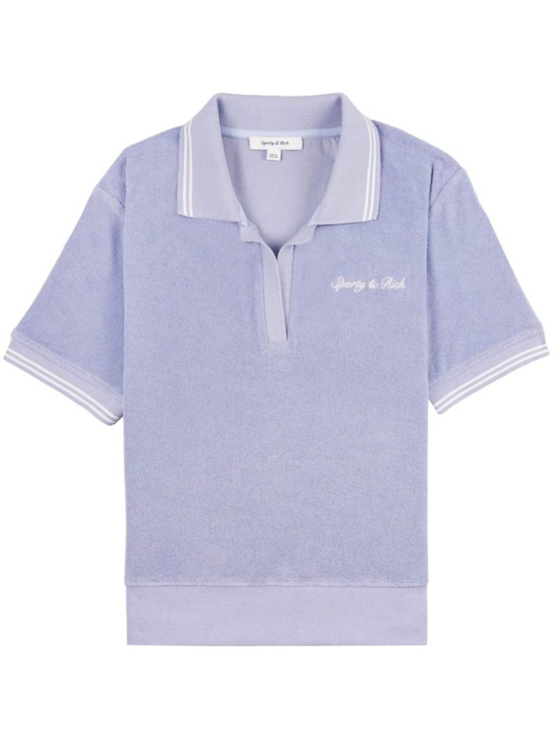 Sporty & Rich Syracuse embroidered cotton polo - Purple von Sporty & Rich