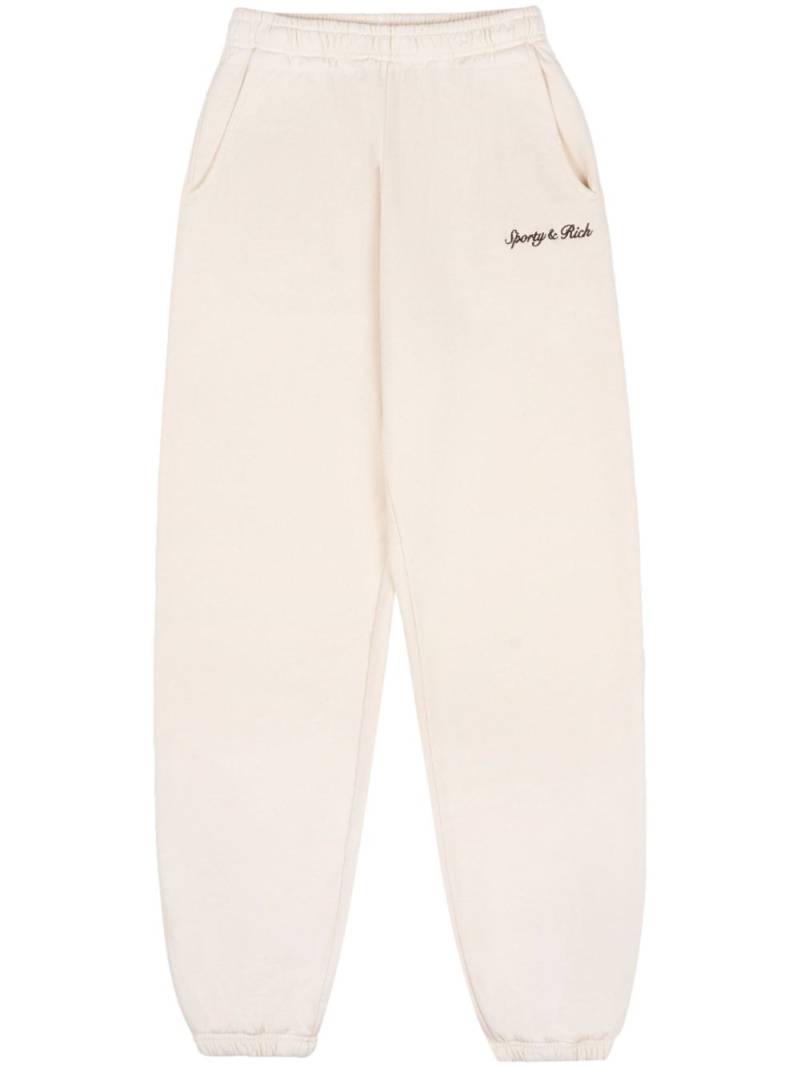 Sporty & Rich Syracuse embroidered-logo track pants - Neutrals von Sporty & Rich