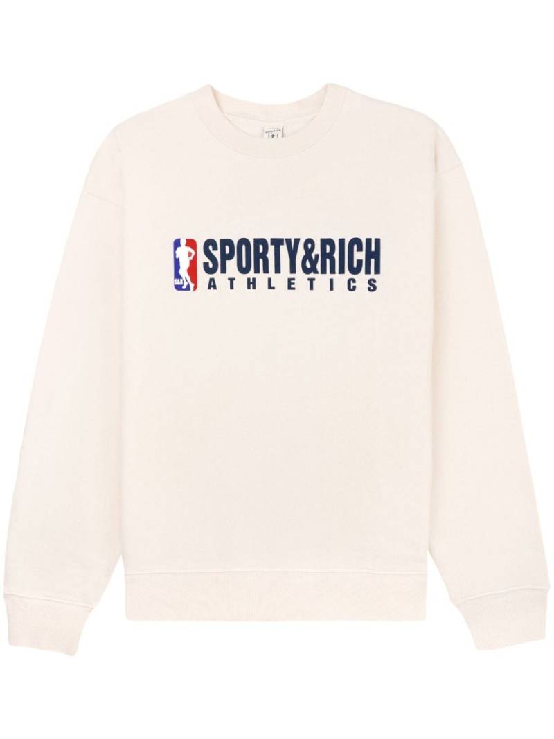 Sporty & Rich Team crew-neck cotton sweatshirt - White von Sporty & Rich