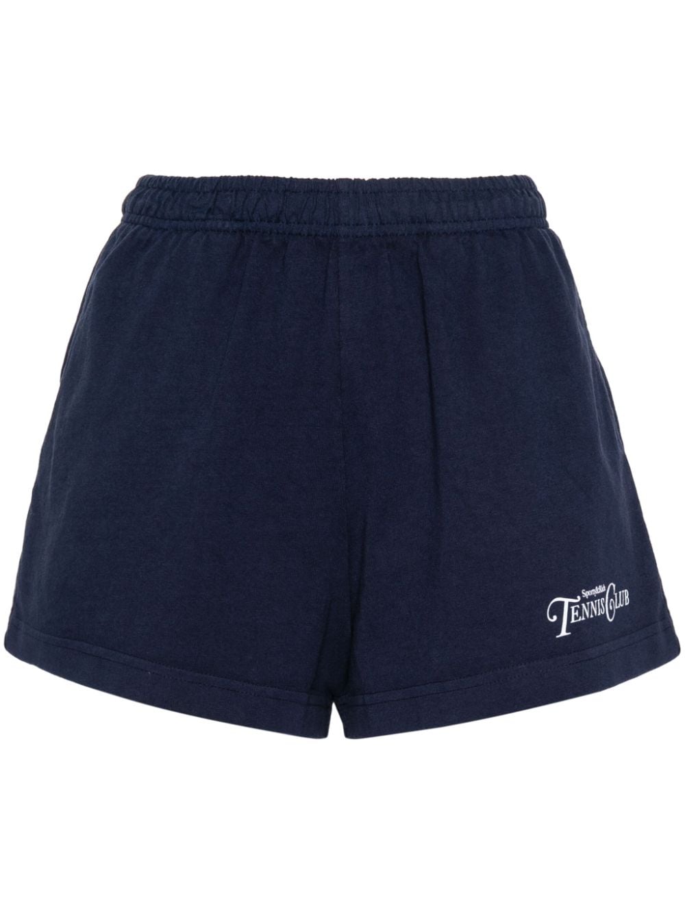 Sporty & Rich Tennis Club-print cotton shorts - Blue von Sporty & Rich