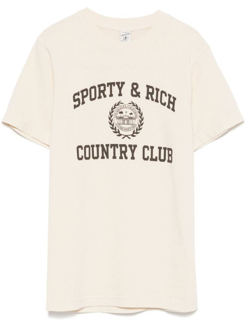 Sporty & Rich Varsity Crest T-Shirt - Neutrals von Sporty & Rich