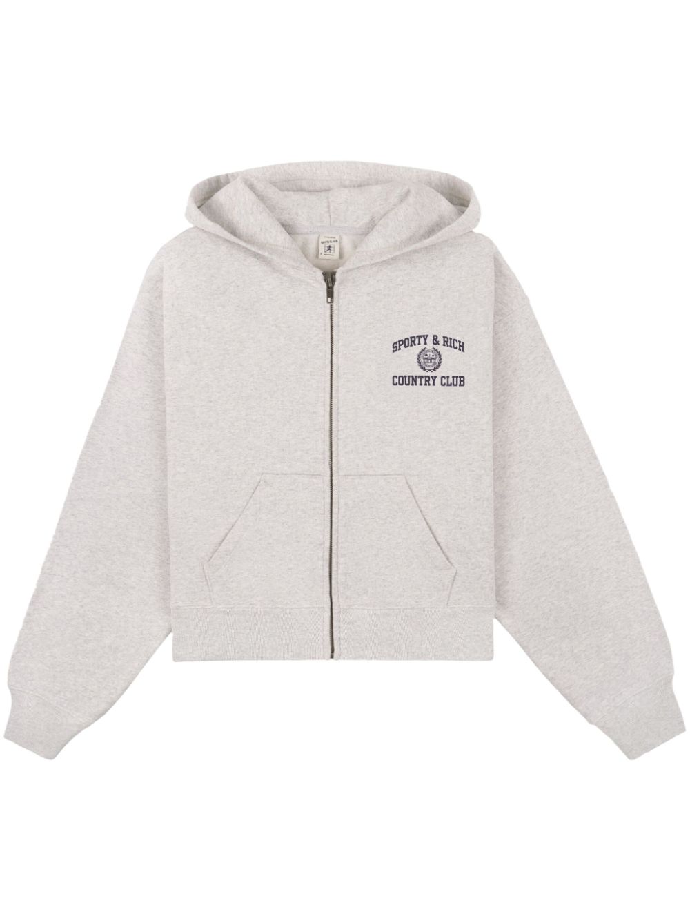 Sporty & Rich Varsity Crest cotton hoodie - Grey von Sporty & Rich