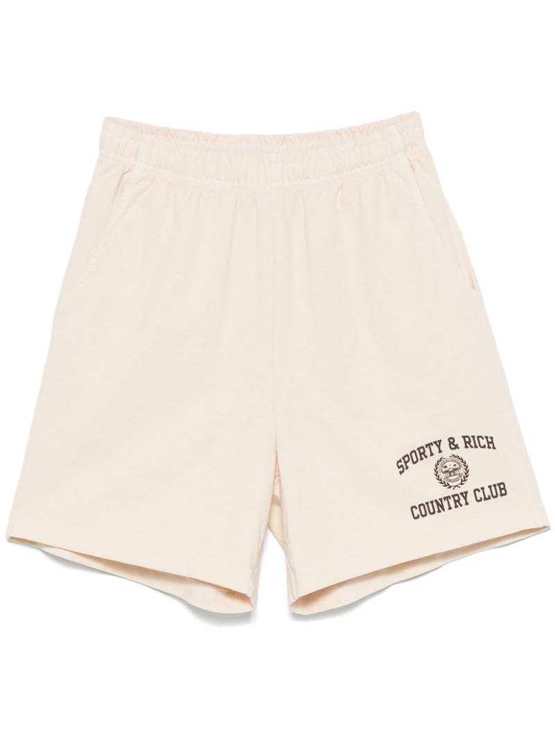 Sporty & Rich Varsity Crest track shorts - Neutrals von Sporty & Rich