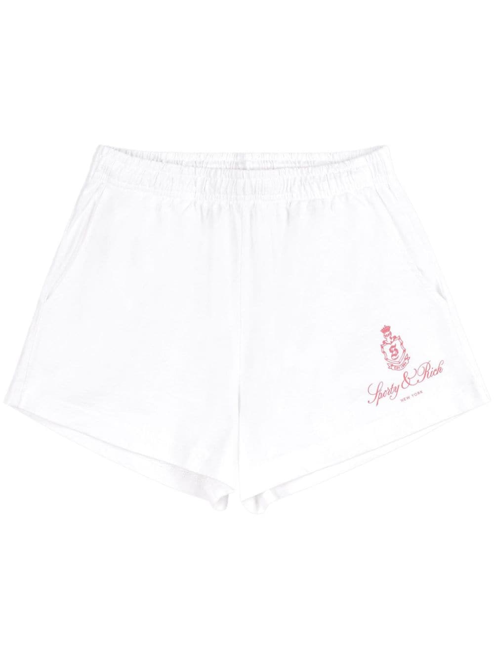 Sporty & Rich Vendome Disco cotton shorts - White von Sporty & Rich