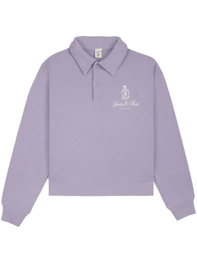 Sporty & Rich Vendome cotton polo top - Purple von Sporty & Rich