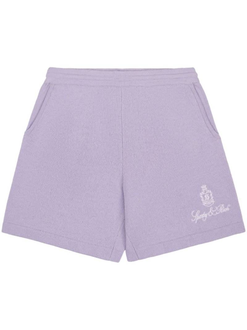 Sporty & Rich Vendome logo-embroidered cashmere shorts - Purple von Sporty & Rich