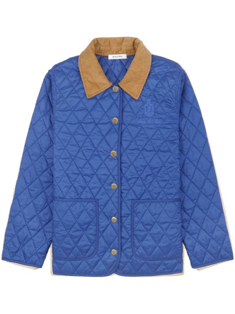 Sporty & Rich Vendome quilted jacket - Blue von Sporty & Rich