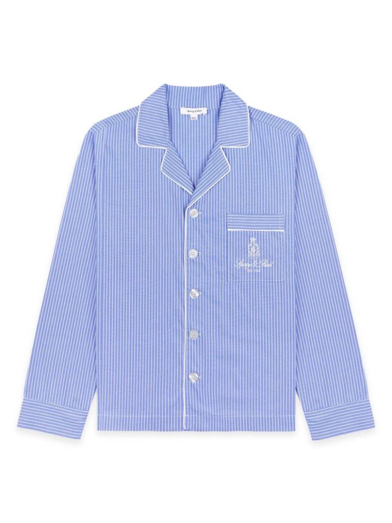 Sporty & Rich Vendome striped pajama shirt - Blue von Sporty & Rich