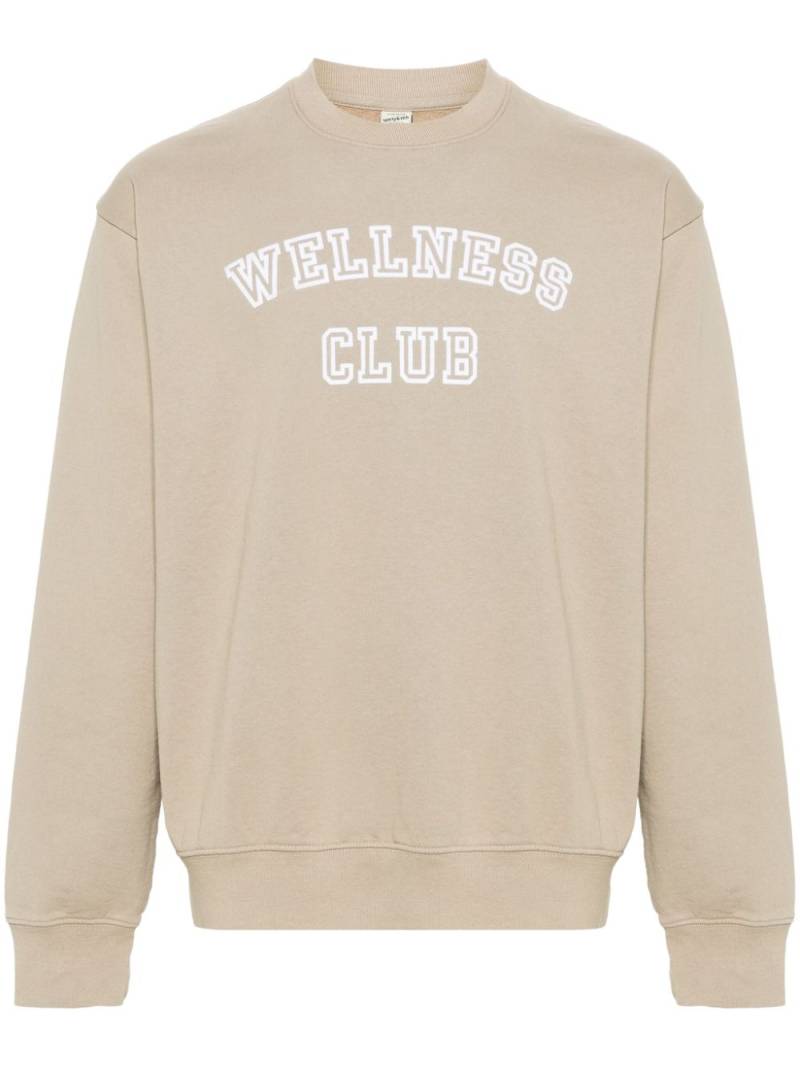 Sporty & Rich Wellness Club-flocked cotton sweatshirt - Neutrals von Sporty & Rich