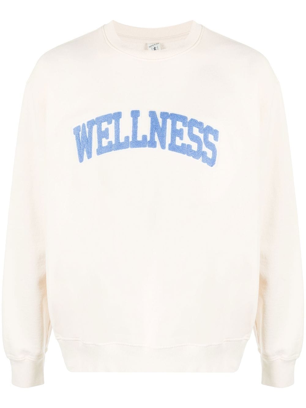 Sporty & Rich Wellness-appliquÃ© cotton sweatshirt - Neutrals von Sporty & Rich