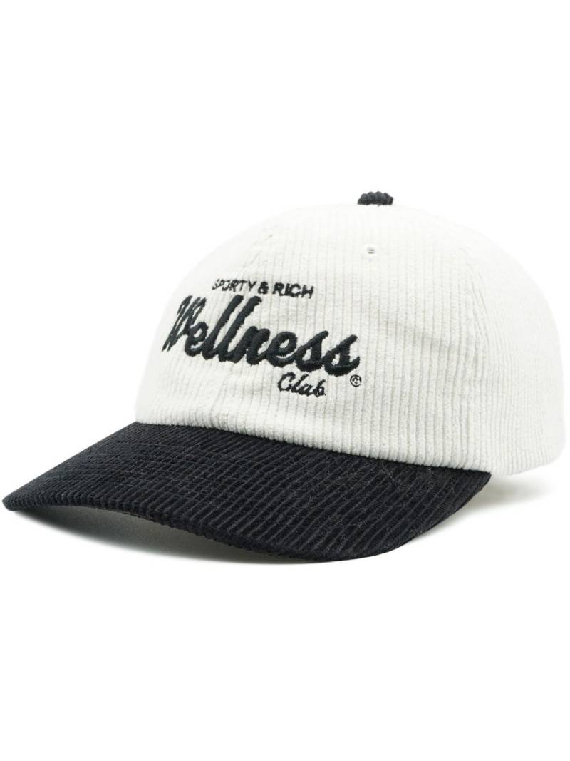 Sporty & Rich Wellness corduroy cap - White von Sporty & Rich