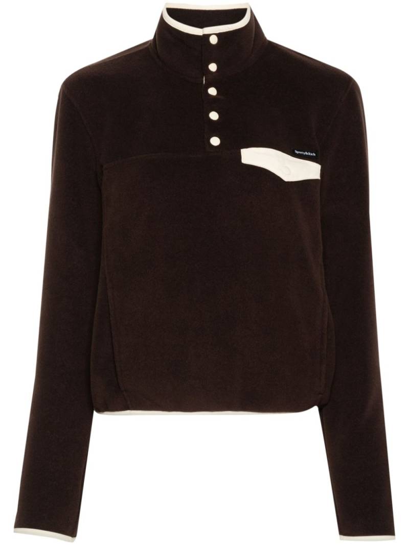 Sporty & Rich appliqué-logo fleece jumper - Brown von Sporty & Rich