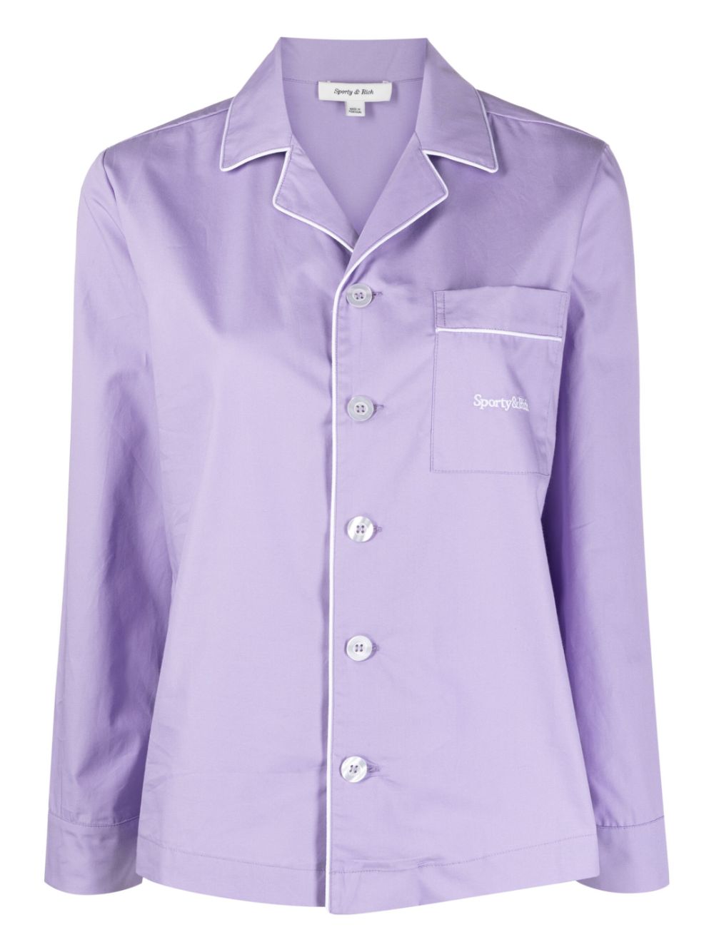 Sporty & Rich chest-pocket button-up pyjama top - Purple von Sporty & Rich