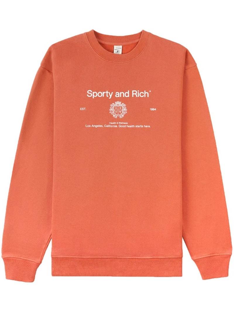 Sporty & Rich crest-print crew-neck sweatshirt - Orange von Sporty & Rich