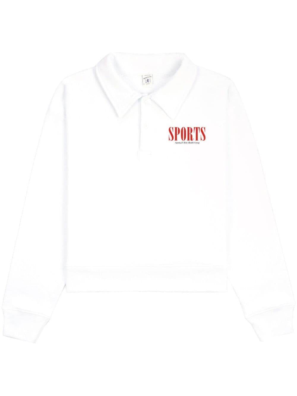 Sporty & Rich cropped cotton polo shirt - White von Sporty & Rich