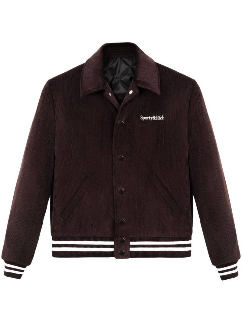 Sporty & Rich embroidered-logo bomber jacket - Brown von Sporty & Rich