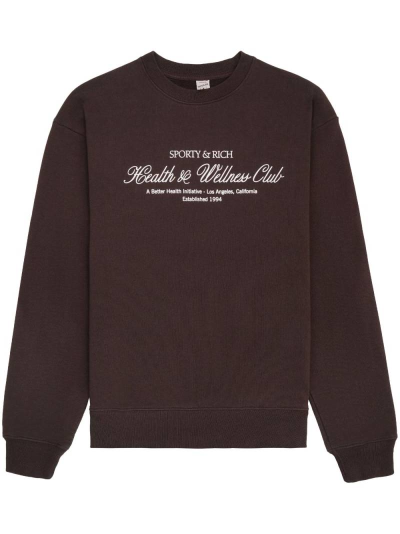 Sporty & Rich embroidered-logo cotton sweatshirt - Brown von Sporty & Rich