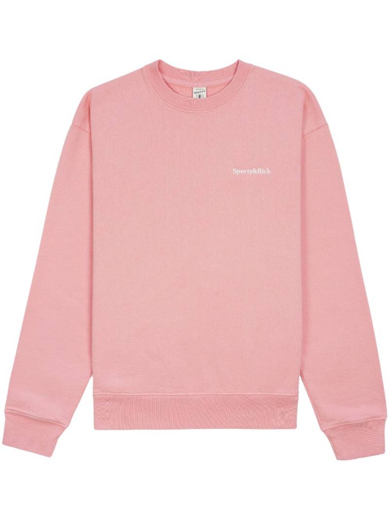 Sporty & Rich embroidered-logo cotton sweatshirt - Pink von Sporty & Rich